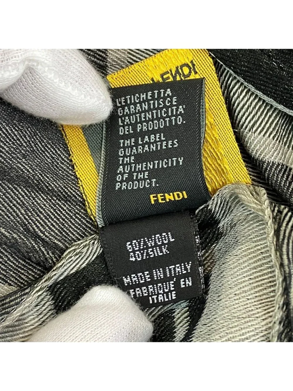 Fendi Shawl Wool Silk Scarf